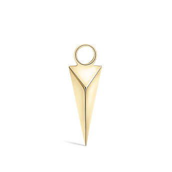 Faceted Long Spike Charm Yellow Gold
