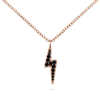 White and Black Diamond Lightning Bolt Necklace