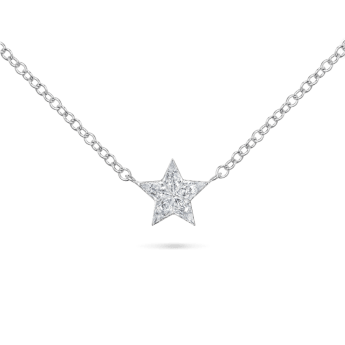 7mm Invisible Set Diamond Star Necklace
