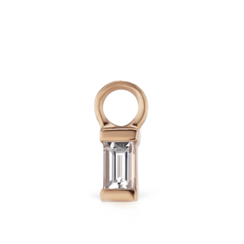 Diamond Baguette Charm Rose Gold 3mm
