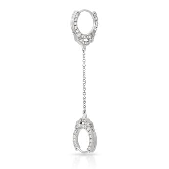 Double-sided Diamond Handcuff with Medium Chain Hoop Earring