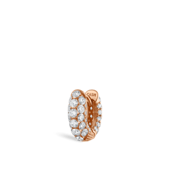 Invisible Set Diamond Three Row Pavé Hoop Earring Rose Gold 5mm