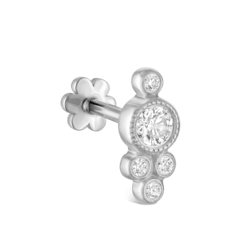 Five Diamond Trinity Threaded Stud Earring