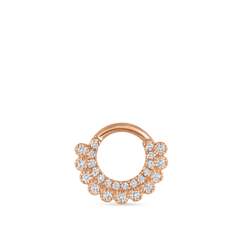 Diamond Apsara Hoop Earring Rose Gold 6.5mm 16 Gauge = 1.3mm