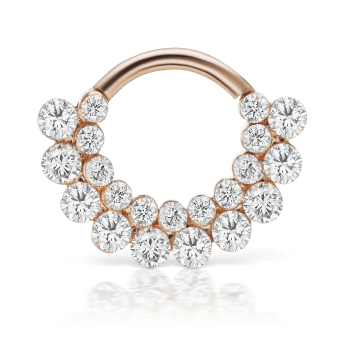 Invisible Diamond Apsara Hoop Earring Rose Gold 8mm 16 Gauge = 1.3mm