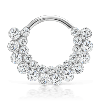Invisible Diamond Apsara Hoop Earring White Gold 9.5mm 16 Gauge = 1.3mm