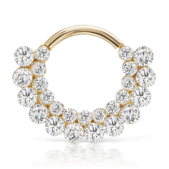 Invisible Diamond Apsara Hoop Earring Yellow Gold 9.5mm 16 Gauge = 1.3mm
