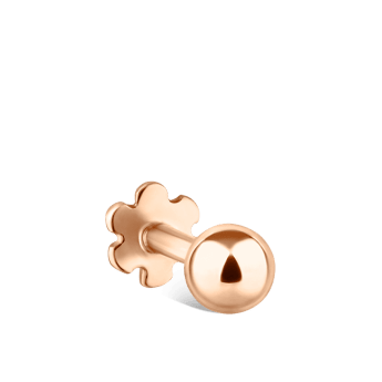 Ball Threaded Stud Earring Rose Gold 3mm