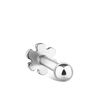 Ball Threaded Stud Earring White Gold 2mm