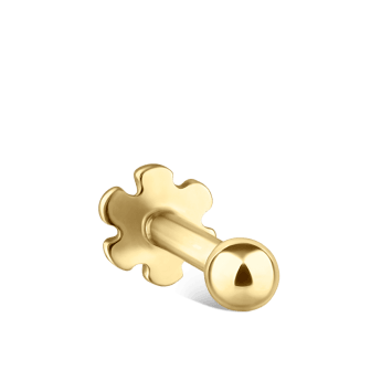 Ball Threaded Stud Earring Yellow Gold 2mm