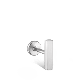 Polished Square Bar Threaded Stud Earring