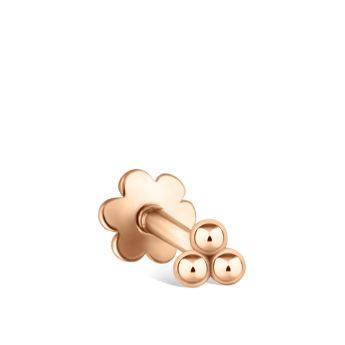 Ball Trinity Threaded Stud Earring Rose Gold 2.5mm