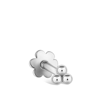 Ball Trinity Threaded Stud Earring White Gold 2.5mm