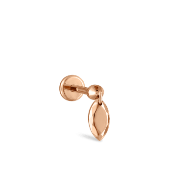 Faceted Gold Marquise Threaded Charm Earring Rose Gold 5.5mm