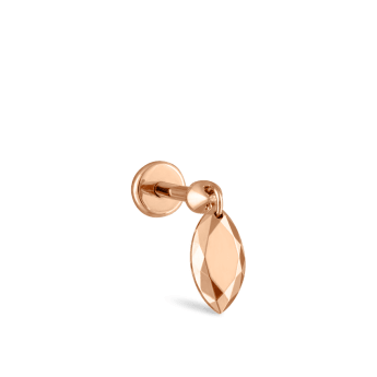 Faceted Gold Marquise Threaded Charm Earring Rose Gold 6.5mm
