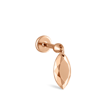 Faceted Gold Marquise Threaded Charm Earring Rose Gold 7.5mm