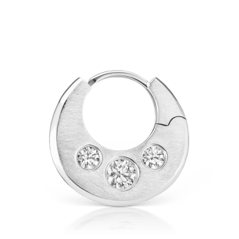 Diamond Crescent Reversible Hoop Earring