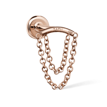 Double Chain Drape Rose Gold Horizontal