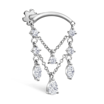 Diamond Drape Chandelier Threaded Stud Earring