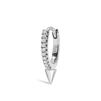 Single Short Spike Diamond Eternity Hoop Earring
