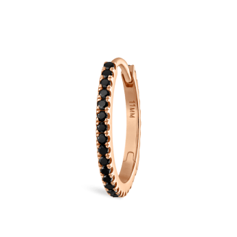 Black Diamond Eternity Hoop Earring Rose Gold 11mm