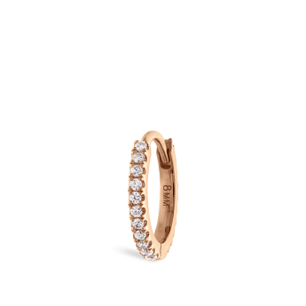 Diamond Eternity Hoop Earring Rose Gold 8mm
