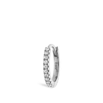 Diamond Eternity Hoop Earring White Gold 8mm