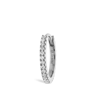Diamond Eternity Hoop Earring White Gold 9.5mm