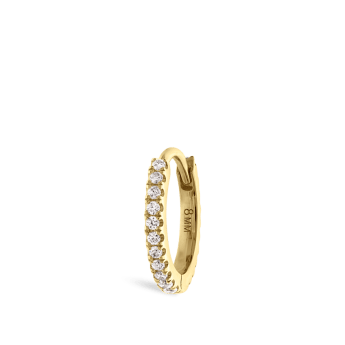 Diamond Eternity Hoop Earring Yellow Gold 8mm