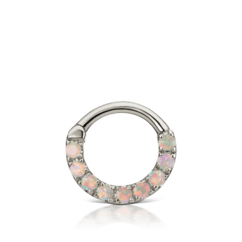 Opal Horizontal Eternity Hoop Earring