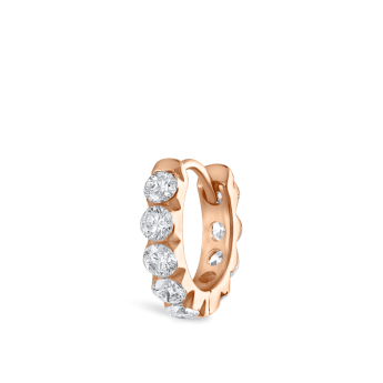 Invisible Set Large Diamond Eternity Hoop Earring Rose Gold 8mm
