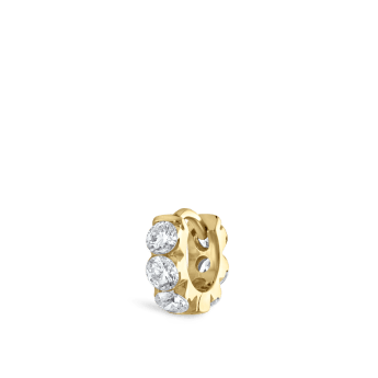 Invisible Set Large Diamond Eternity Hoop Earring Yellow Gold 5mm