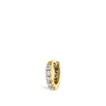 Invisible Set Diamond Eternity Hoop Earring Yellow Gold 5mm