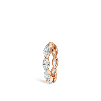 Invisible Set Diamond Marquise Eternity Hoop Earring Rose Gold 8mm