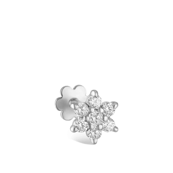 Diamond Flower Threaded Stud Earring