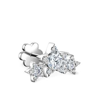 Three Star Garland Diamond Threaded Stud Earring