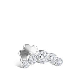 Invisible Set Five Diamond Open Curve Threaded Stud Earring