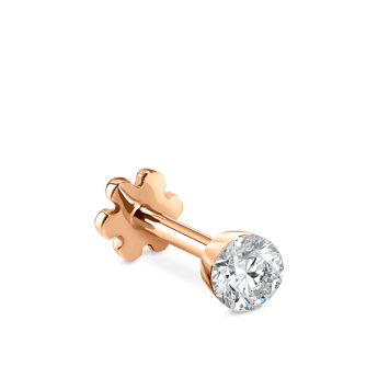 Invisible Set Diamond Threaded Stud Earring Rose Gold 2.5mm