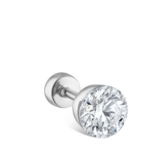 Invisible Diamond Threaded Stud Earring with Diamond Back