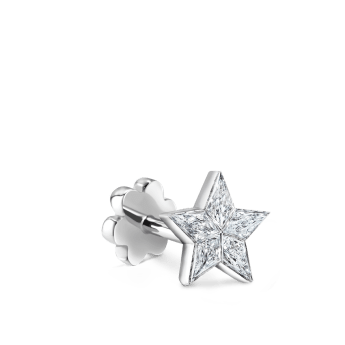 Invisible Set Diamond Star Threaded Stud Earring