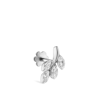 Diamond Vine Threaded Stud Earring White Gold 8mm A Direction