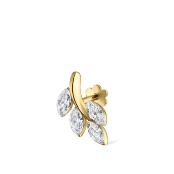 Diamond Vine Threaded Stud Earring Yellow Gold 10.5mm B Direction