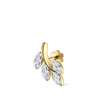 Diamond Vine Threaded Stud Earring Yellow Gold 10.5mm Right