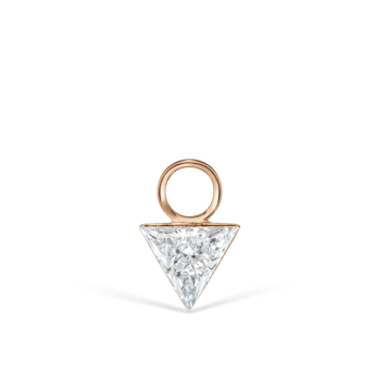 Invisible Set Triangle Diamond Charm Rose Gold 4mm