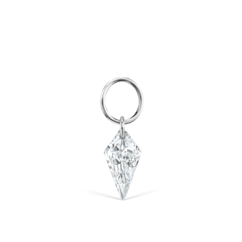 Silhouette Diamond Charm White Gold 6mm