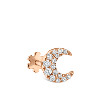 Diamond Moon Threaded Stud Earring Rose Gold 5.5mm