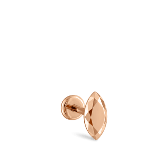 Faceted Gold Marquise Threaded Stud Earring Rose Gold 6.5mm