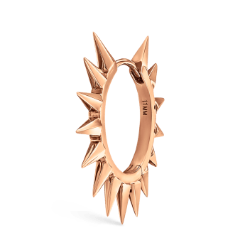 Metal Mohawk Hoop Earring Rose Gold 11mm