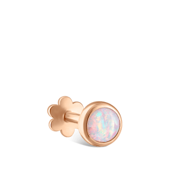 Opal Threaded Stud Earring Rose Gold 3mm