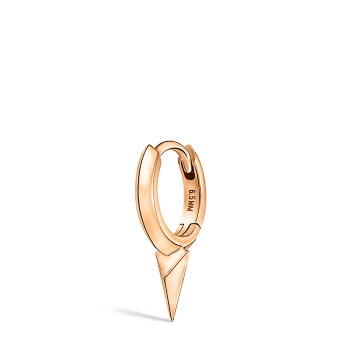 Faceted Single Short Spike Hoop Earring Rose Gold 6.5mm